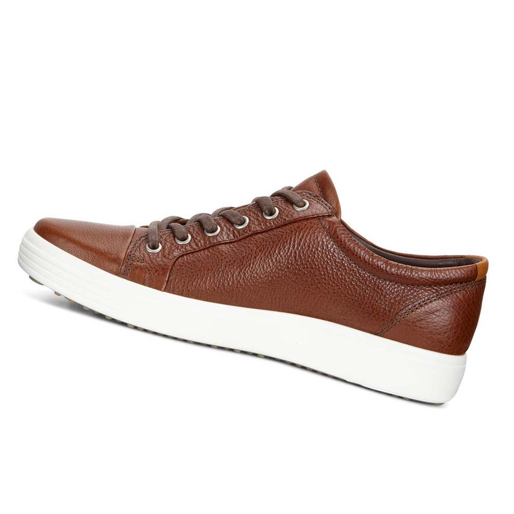 Men's Ecco Soft 7 Sneakers Coffee | USA 626AHK